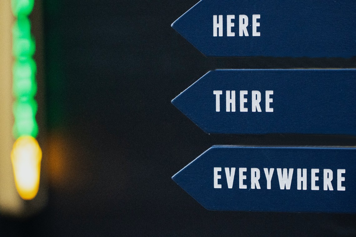 Road signs pointing the right way.